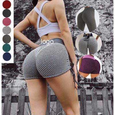 China TIK Tok Womens Scrunch Butt Side Drawstring Lift Breathable Tummy Control Workout Anti Cellulite Fitness Shorts Yoga Gaiters Pants for sale