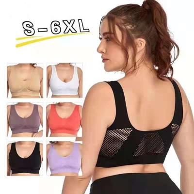 China Seamless Activewear Plus Size S-6XL Breathable Women's Perfect Bra Aire Cooling Seamless Mesh Sports Bra Sexy Fitness Gym for sale