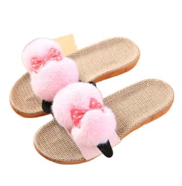 China New Fashion Breathable Cute Cartoon Women's Canvas Indoor Home Non-slip Breathable Slippers Summer Slippers for sale