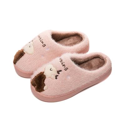 China New Autumn Winter Cartoon Indoor Household Household Non-slip Cotton Parent-child Warm Slippers Massage Lovely Children's Slippers for sale