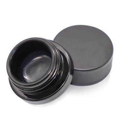 China Viable 5ml 7ml 9ml 5g 7g 9g All Oil Jars Clear Black Glass Concentrate Container Glass Jar With Child Resistant Lid for sale