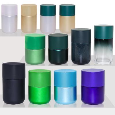 China Wholesale 5g 50g 70g 110g Eco-friendly Recyclable Green Child Resistant Storage Container Child Proof Glass Cylindrical Empty Cream Jar With Lid for sale