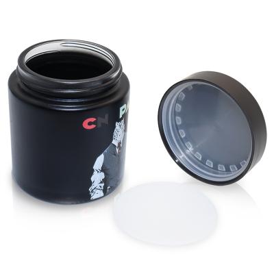 China 1oz 2oz 3oz 4oz Hot Sale Child Safe Black Cosmetic Jar Recyclable Eco-friendly Frosted Glass Eco-friendly Child Resistant Cream Jar With Lid for sale