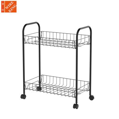 China CLASSIC Multifunctional Table 2 Shelves Metal Storage Rolling Cart Storage Side Detailing Carts White Customized Cart for sale