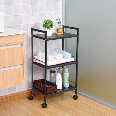 China CLASSIC Factory Outlet 3 Row Rolling Utility Cart, Storage Cart with Handle and Lockable Wheels for Office Kitchen Bedroom Bathroom for sale