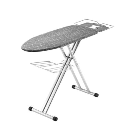 China Large iron rest match with your steam iron OEM/ODM Mesh Top Folding Ironing Board with garment rack and large iron rest for sale