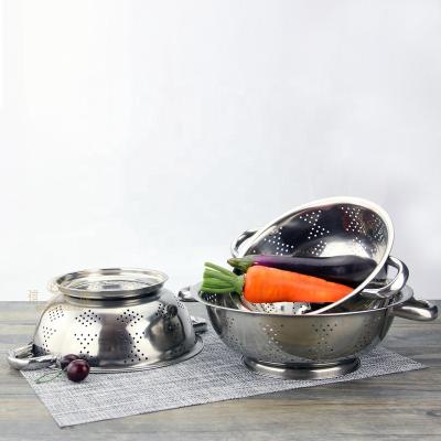 China Sustainable Products Fruit Basket Storage Stainless Steel Sieve Kitchen Fruit Basket Hot Selling Bowl for sale