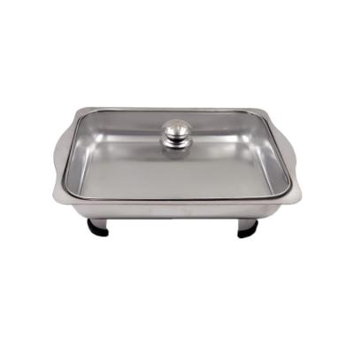 China Restaurant Serving Normal Rectangular Stainless Steel Chafing Dish Food Chafing Pans and Steel Cover on Top for sale