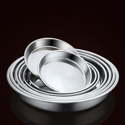 China Hot Sale Stainless Steel Charger Plate Disposable Round Food Serving Tray Dinner Charger Plate For Kitchen Soy Sauce Dish for sale