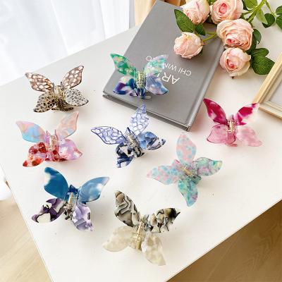 China Colorful Fashion GIRLIZE Hair Claw Clip Hair Accessories Acetate Shark Clip Butterfly Clip Autumn Winter New Butterfly Acetate for sale