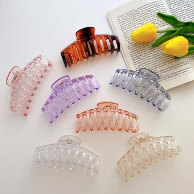 China Resin/New Plastic Clear Acrylic Plastic Claw Clips Big Grip Strong Non-Slip Thick Clear Hair Clips Claw For Women Girls for sale