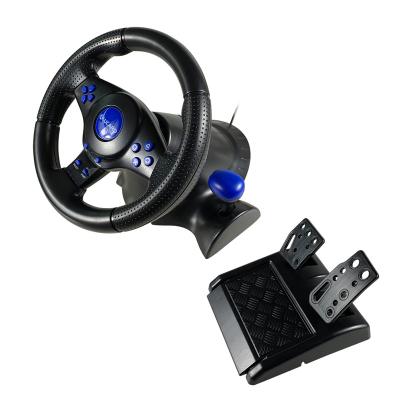 China With handbreak sale promotional whole video game vibration double racing steer wheel for PC/S3/PS4/box one 360/Android/Switch for sale