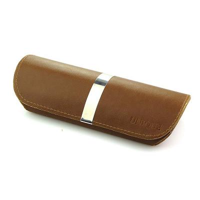 China Unique Optic Metal Case Eyewear Travel Hard Case Eco-friendly Glass For Men Leather Eyeglass Cases Wholesale for sale