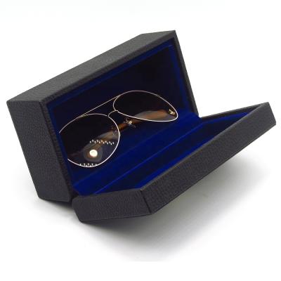 China Eco-friendly Personalized Custom PU Sun Glass Box Display Case Sunglasses Wooden Leather Boxes for sale