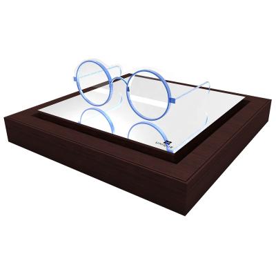 China Eyewear Optical Factory Customized Logo Holder Wooden Eyewear Display Stand Table Wooden Sunglasses Display for sale