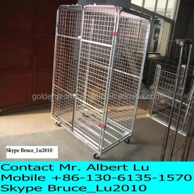 China Galvanized Roll Cage For Warehouse Wire Mesh Cage 2m3 for sale