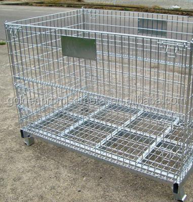 China Wire Mesh Warehouse Storage Roll Steel Wire Folding Supermarket Metal Cage for sale