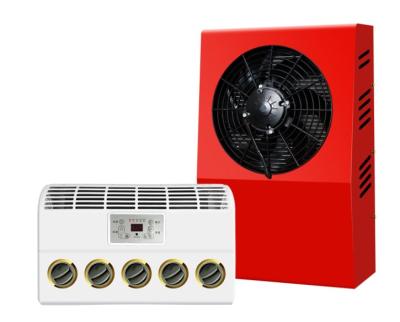 China Power Saving Cooling DC 12v Tractor Parking Air Cooler Vertical Electric Parking Air Conditioners for sale