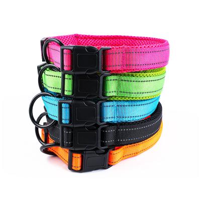 China Wholesale Luxury Nylon Mesh Pet Dog Collar Reflective Bulk Custom Ribbon 2021 Logo New Stock Adjustable Webbing Small Large Large for sale