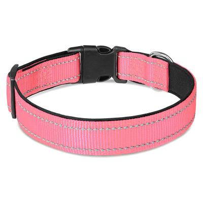 China Factory Wholesale Retail Bulk Personalized Custom Nylon Dog Collar Adjustable Ribbon Sublimation Stain Webbing Pink Small Large Large for sale