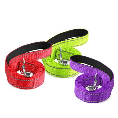 China Reflective Accessories Custom Sport Hands Train Free Walk 1.2m 1.5m 1.8m Deep Long To Lead Nylon Rope Pet Reflective For Dog Leash for sale