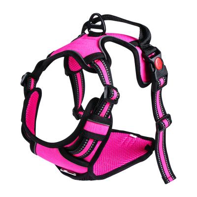 China Custom Outdoor Tactical Dog Training Arm No Front Clip Reflective Pet Working Vest Easy Control Dog Pulling Harness Large for sale