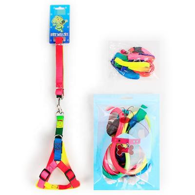 China Hot New 2022 Hot Cheap Custom Ombre Polyester Gradient 2022 New Three Piece Rope Pet Harness Chest Strap Rainbow Dog Set Rainbow Dog Set Personalized Nylon Collar Leash for sale