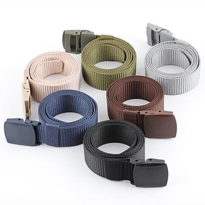 China Factory wholesale custom made nylon outdoor military alloy woven man webbing belt press belt weaving fabric belt buckle for sale