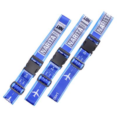 China Good Quality Cheap Custom Printing Polyester Luggage Belt, Funny Promotion Suitcase Luggage Straps for sale