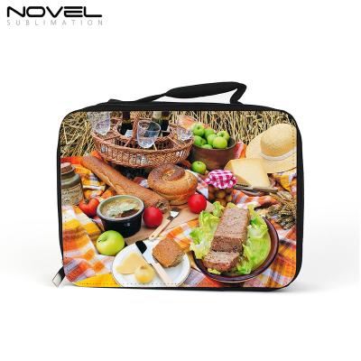 China Custom Blank Canvas Insulated Lunch Bag Sublimation Insulated Lunch Bag for sale