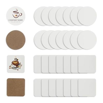 China Sustainable Customized Empty Square / Round Shape MDF Sublimation Coaster for sale