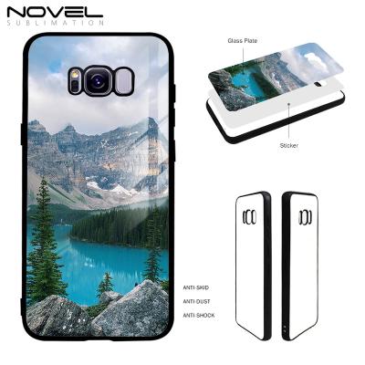 China High Quality White Shockproof 2D Heat Transfer TPU Phone Case With Glass Insert For Galaxy S8+ for sale