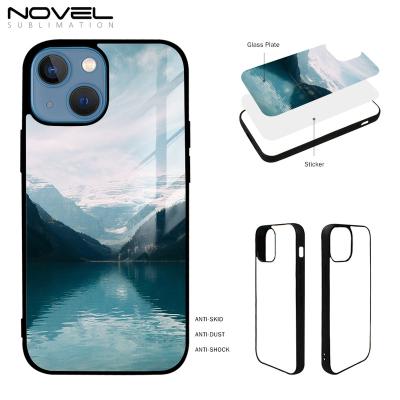 China Shockproof For iPhone 13 Mini New Arrival Glass Insert 2D White TPU Phone Case for sale