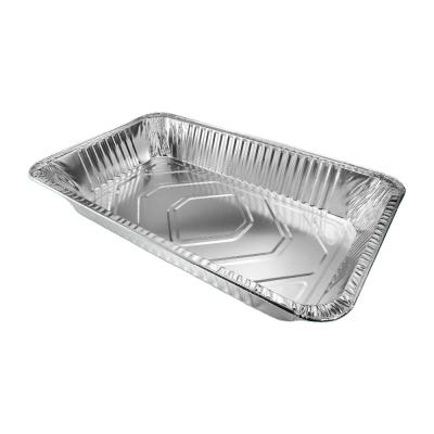 China Disposable and Eco Friendly Aluminum Foil Container Family Full Size Party Use Tray Disposable Deep Foil Tray for sale