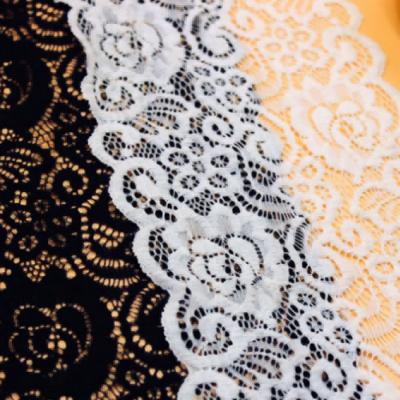 China Spandex Lace Fabric Elastic Nylon Dress Trim Elastic Fancy Embroidery Knitted Lace Fabric For Dress for sale