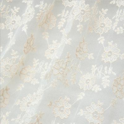 China New Design Sustainable Fashion Embroidery Silky Polyester Fabric Full Lace Thin Gauze Garments Customized for sale