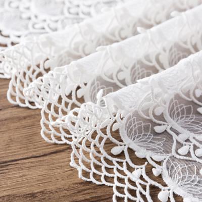 China Viable Floral Embroidered Lace Fabric For Clothes Wedding Dress Sewing Home Decoration for sale