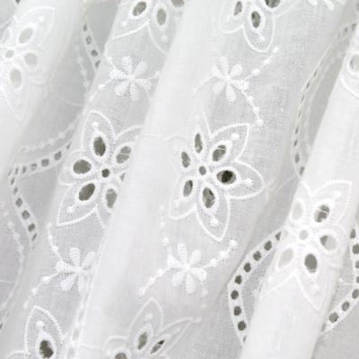 China Viable factory direct sales of new white 100% cotton embriodery lace fabric for apparel for sale