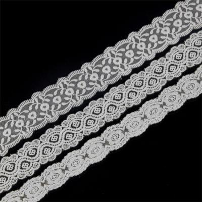 China Other Garment Accessories Hot Selling White Mesh Embroidery Lace Border Lace Trim for sale