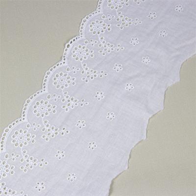 China Other White Border Cotton Embroidery Lace Trim High Quality Lace Trim Embroidery for sale