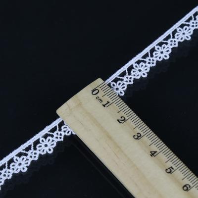 China White Polyester Water Soluble Filament Factory Price Embroidery Lace Trim Hollow Out Chemical Lace Trimming For Women Dress for sale