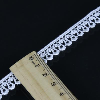 China New Arrival Girls Water Soluble Dresses 1.1cm Lace Wide Trimming White Polyester Filament Lace Trimming African Lace Material for sale