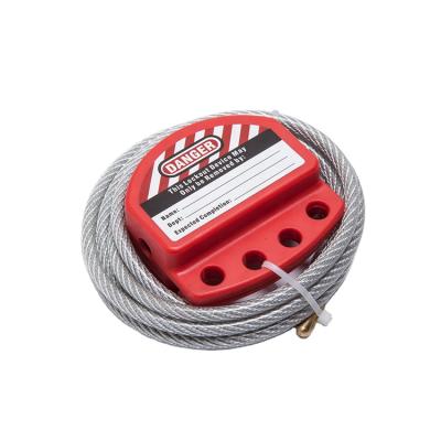 China Industrial Installation PC Security Plastic Cable Lockout With 6mm Diameter 1.8 Meters Cable for sale