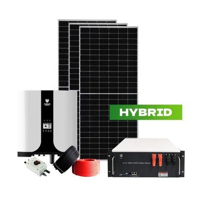 China Europe 5KW 10KW 15KW Home Hybrid Solar Energy System with Output Frequency 50/60Hz for sale