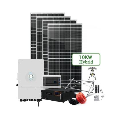 China Monocrystalline Silicon 5KW 8KW 10KW Solar Power System Kit Hybrid Complete for Home for sale