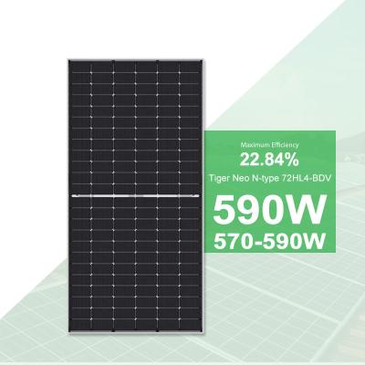 China Jinko zonnepaneel 570-590 Watt Bifacial Jinko Tiger Neo N-type 72HL4-BDV voor projecten Te koop