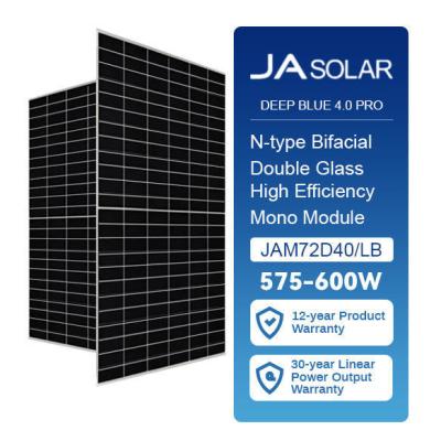 China 182mmx182mm Cell Size JAM72D40LB 575w-600w Deep Blue 4.0 Pro Bifacial N Type Solar Panel for sale