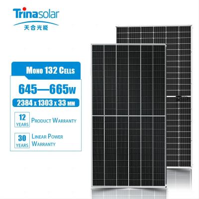 China 2384x1303x35mm Dimensões do painel Trina Solar Vertex Monocristalino Painel Solar para Casa 660W à venda