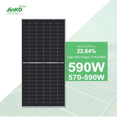 Chine Jinko 2024 Topcon Bifacial 570W 580W 590W Panneaux solaires de niveau 1 2278*1134*30mm Les dimensions à vendre