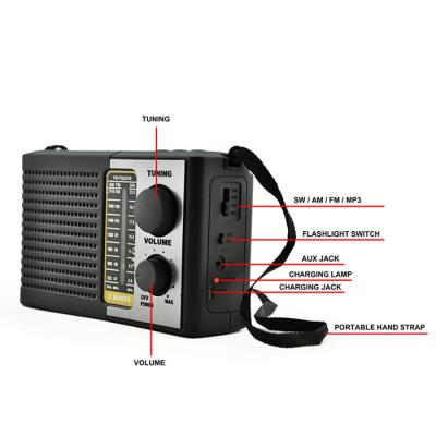 China Solar Rechargeable Wireless Radio Portable Vintage Radios USB Wireless Speaker AM FM SW Multi-band Radio for sale